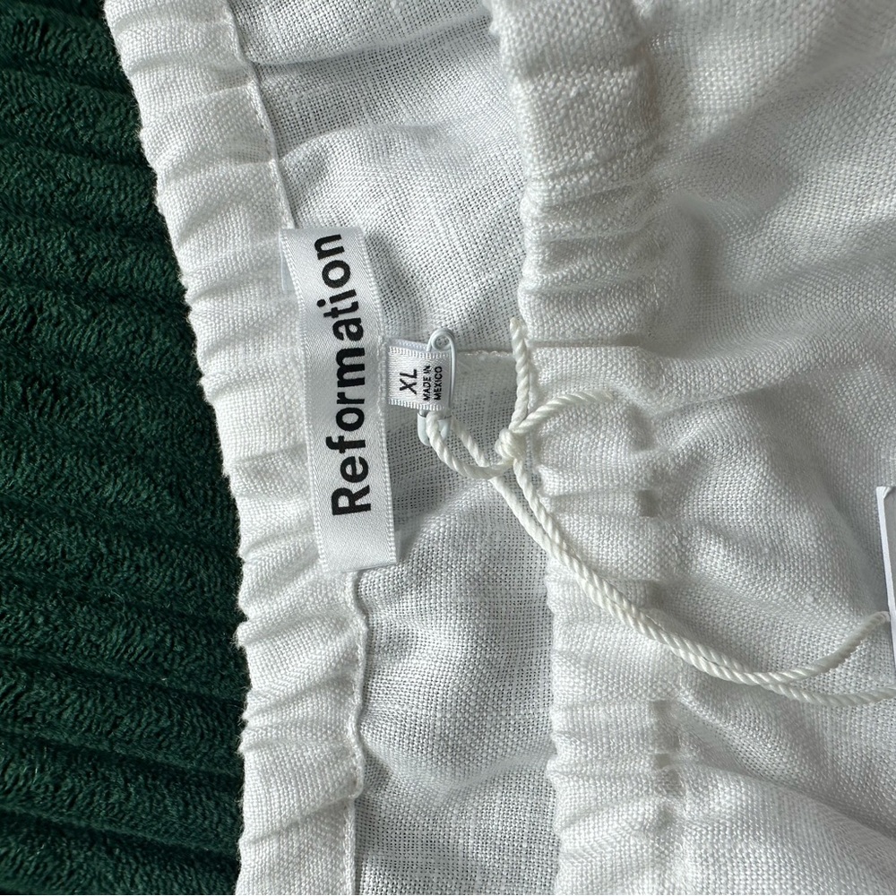 Reformation Tillie Linen White Short Size XL - Picture 7 of 7